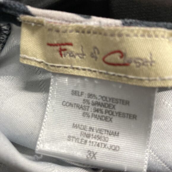 45-2 FRONT OF CLOSET black multicolor v-cut handkerchief hem sleeveless top 3X - Picture 6 of 6